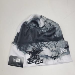 NEW New Era 2022 Sideline Ink Dye Cuffed Knit Hat - Dallas Cowboys Black